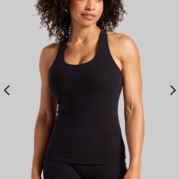 BYLT Basics Tops - BYLT Olive Green Ribbed Tank Top Size Smal